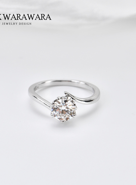 经典六爪莫桑钻戒指女指环