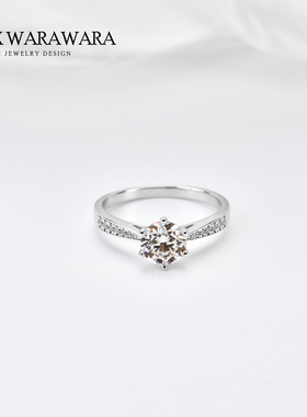 经典六爪莫桑钻戒指女礼物婚戒