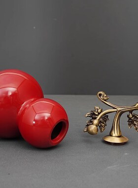 铜葫芦摆件藤枝福禄新中式家居客厅玄关工艺品办公室桌面送礼装饰
