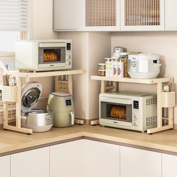 厨房微波炉置物架可伸缩烤箱架子家用台面多功能电饭锅收纳架,淘宝优惠券,粉丝福利购,淘宝优惠卷