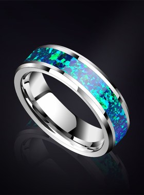 独特新年红色f本命年男士戒指潮高级时尚金色澳宝指环食指男戒子