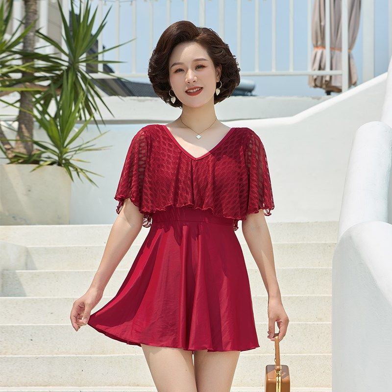 泳衣2025新款泡温泉妈妈款中老年女保守J遮肚显瘦大码宽松游泳装,淘宝优惠券,粉丝福利购,淘宝优惠卷