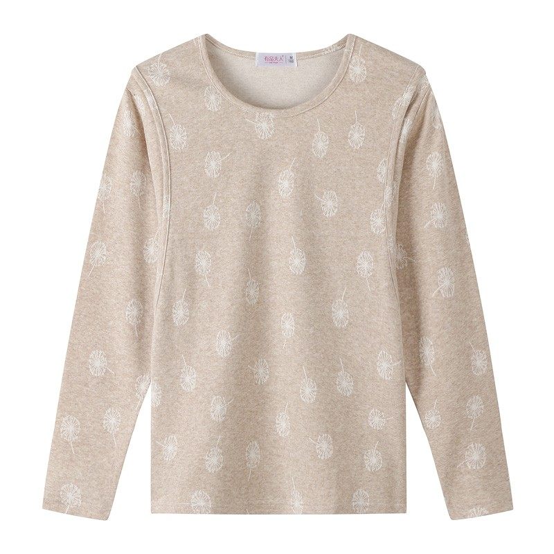 纯棉孕妇秋衣秋冬加厚打底喂奶睡衣哺乳上衣月子舒绒提花保暖全棉,淘宝优惠券,粉丝福利购,淘宝优惠卷