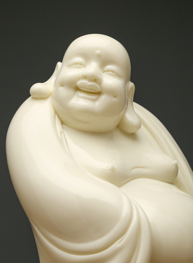 黼山堂陶瓷笑口常开弥勒佛摆件