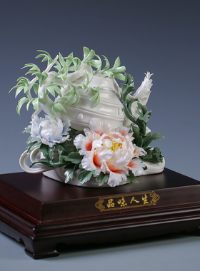 陶瓷客厅办公室装饰瓷花礼品