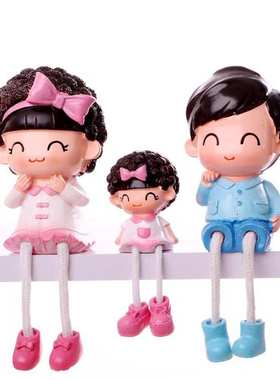 摆件室内创桌面摆设娃娃客厅装饰品卡通人物家居树脂吊脚小房间