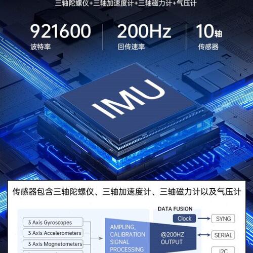 IMU惯导模块 ROS机器人MEMS USB磁力计十轴AHRS陀螺仪 姿态传感器 - 图0