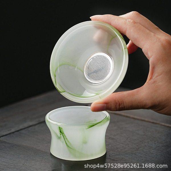 扳指杯琉璃茶具套装家用功夫盖碗泡茶整套公送礼商务档礼品,淘宝优惠券,粉丝福利购,淘宝优惠卷