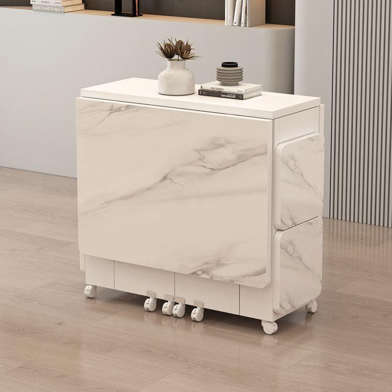 折叠餐桌可移动伸缩长方形简易小户型多功能桌椅组合家用吃饭桌子 - 图2