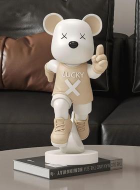 活力奔跑暴力熊桌面摆件客厅轻奢高级感礼品电视柜酒柜书柜装饰品