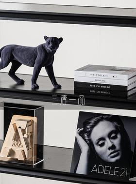 轻奢样板房高级感玄关书柜酒柜摆件售楼处酒店客厅设计师艺术软装