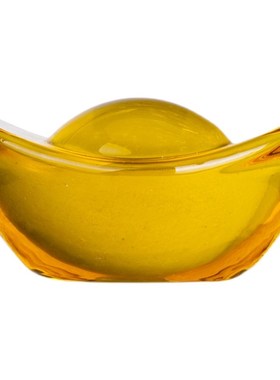 黄水晶元宝摆件大小金元宝家居装饰小礼品琉璃元宝