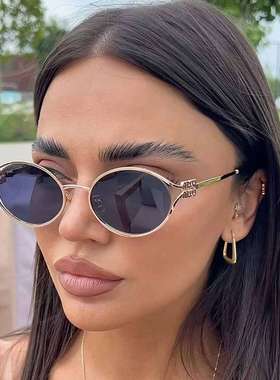 潮流跨境金属开口太阳镜网红多巴胺个性墨镜户外出游时尚街拍眼镜