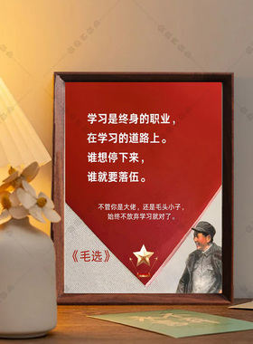 新中式毛选相框红色复古装饰画框