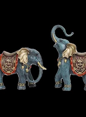 铜一家全黄铜摆件吉祥对象大象招 财吸水办公室家居客厅玄新品