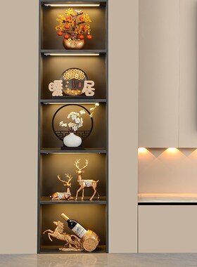 现代高档轻奢酒柜装饰品摆件客厅家居玻璃柜子办公室工艺品上档次