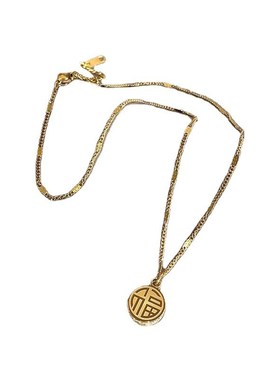 爆款福字双面吊坠项链轻奢小众设计锁骨链时尚新款潮网红颈链女