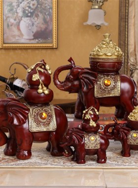 欧式大象办公桌样板房红酒柜摆件客厅书房卧室电视柜家居装饰品
