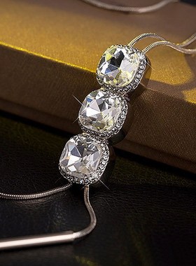 秋冬时尚韩版长款项链毛衣链女装百搭配饰品挂件流苏水晶吊坠