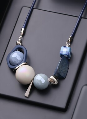 2021年新款装饰品打底衫项链配饰女皮J绳小裙子短款毛衣链锁骨链