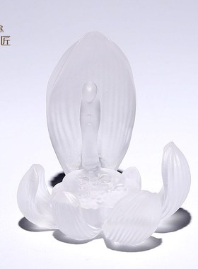 淄博琉璃家用室内香插莲花香座线香底座点香O插摆件香薰炉茶道熏