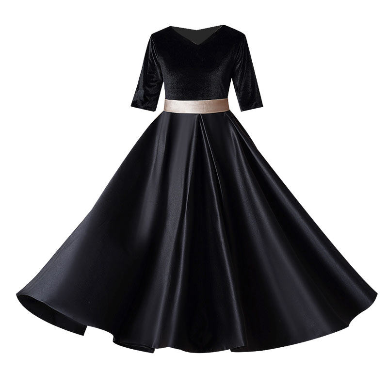 女童黑色钢琴比赛礼服学生管弦乐团表演高端定制公主裙大提琴长款,淘宝优惠券,粉丝福利购,淘宝优惠卷