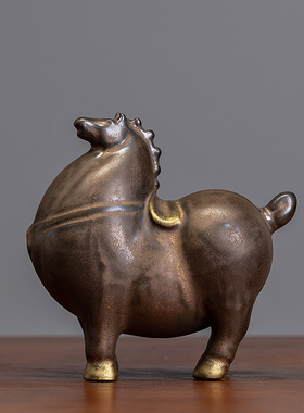 招财唐马摆件迷你小号创意家居书房客厅办公室桌面装饰工艺品摆设