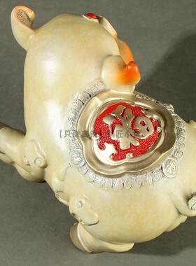 纯黄铜工艺品生肖猪大彩铜福猪铜猪客厅家装饰品金猪招财富足