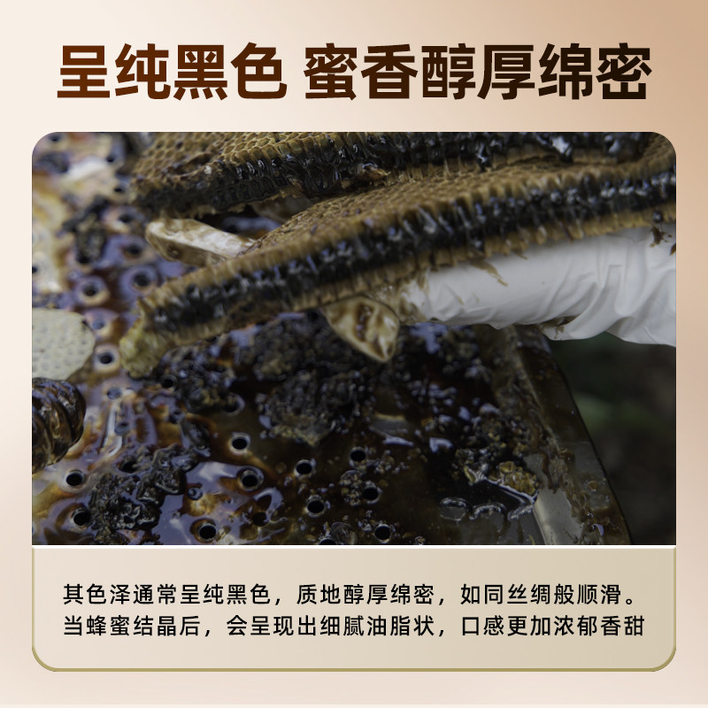 蜂蜜纯正天然野生百花土蜂蜜正品黑蜜云南高山悬崖药蜜礼盒装500g