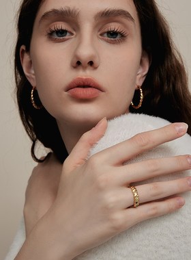 【新款】ARSIS纯真年代油画星空戒指女小众宝石复古法式开口戒