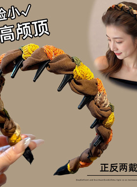 拼色压发发箍女款2026新款高级感洗脸头箍高颅顶发捆日常外戴头饰