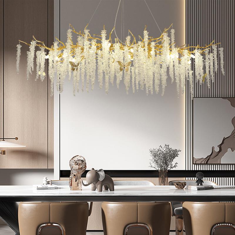 后现代轻奢客厅水晶吊灯设计师款轻奢树枝大气欧式法式水晶灯家用 - 图0