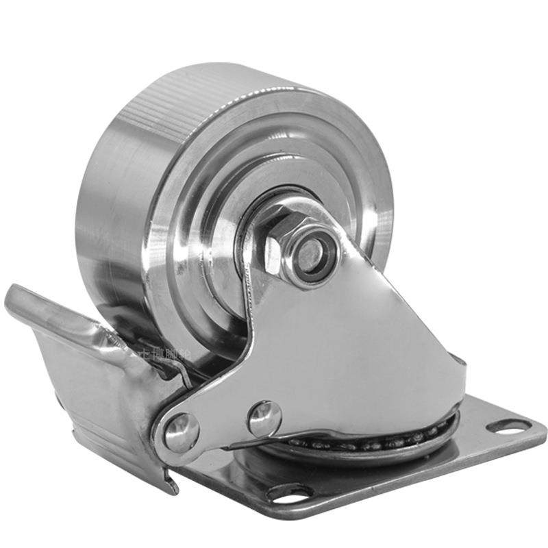 2寸3寸4寸5304全不锈钢手推车万向轮带刹车防腐蚀轮子防锈平板车,淘宝优惠券,粉丝福利购,淘宝优惠卷