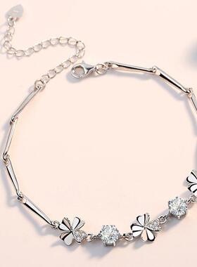 四叶草镶钻手链女新款小众设计高级感锆石手饰送女友生日礼物