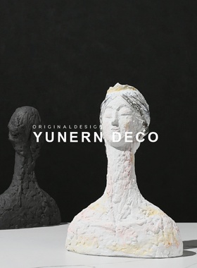 现代轻奢家居艺术创意玄关柜抽象人物雕塑摆件样板房间软装饰品