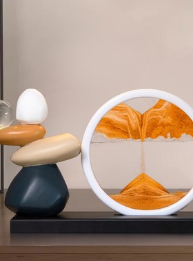 时来运转流沙画摆件客厅电视柜玄关酒柜轻奢高档办公室装饰品