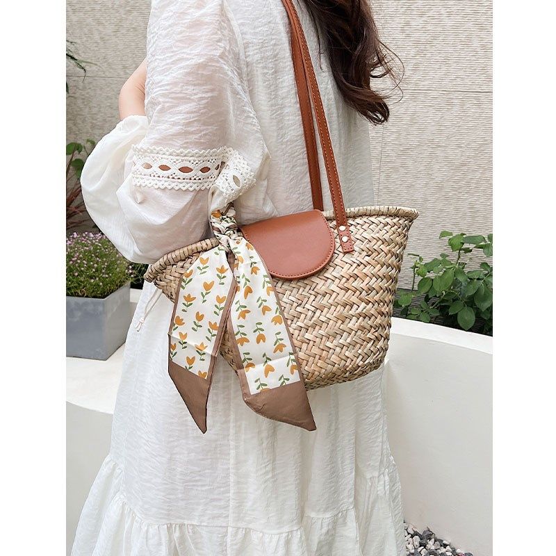 夏季编织包包女大容量2024新款休闲海边度M假菜篮子沙滩单肩水桶,淘宝优惠券,粉丝福利购,淘宝优惠卷