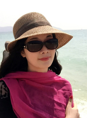 草帽女夏天防晒大檐百搭太阳帽遮阳韩版沙滩帽子女海边礼帽潮折叠