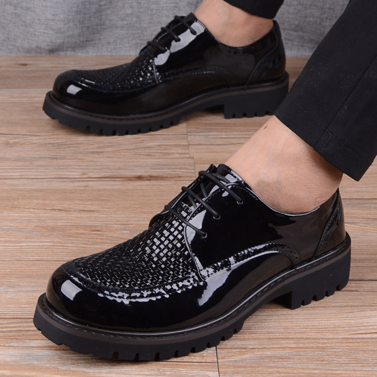夏季男士漆皮大头皮鞋商务t休闲镂空透气凉鞋韩版英伦亮面圆头皮,淘宝优惠券,粉丝福利购,淘宝优惠卷