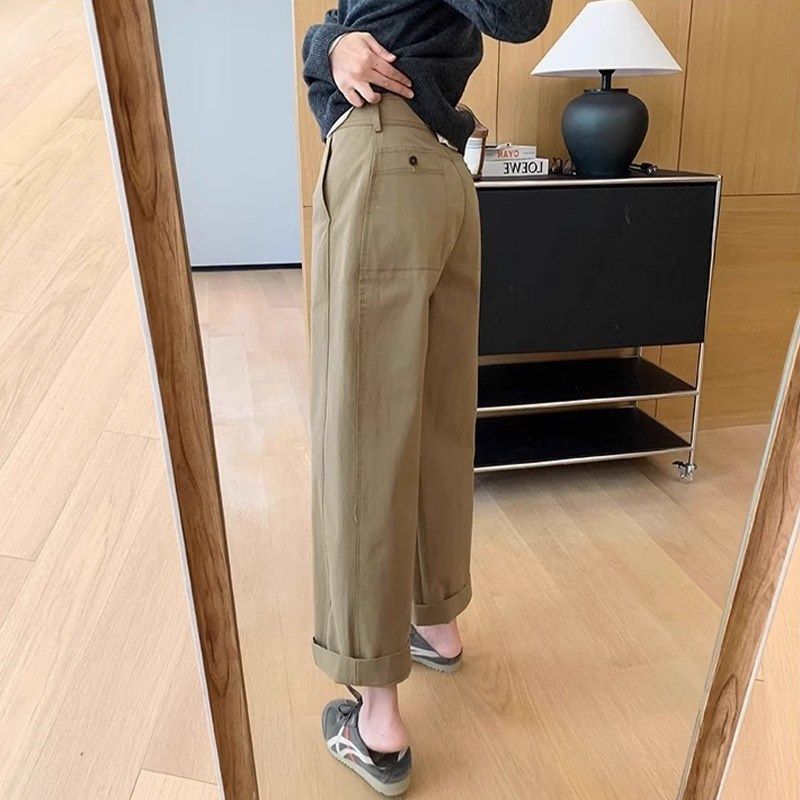 梨型身材九分休闲工装裤女大码z春季胖妹妹宽松显瘦遮胯直筒阔腿,淘宝优惠券,粉丝福利购,淘宝优惠卷