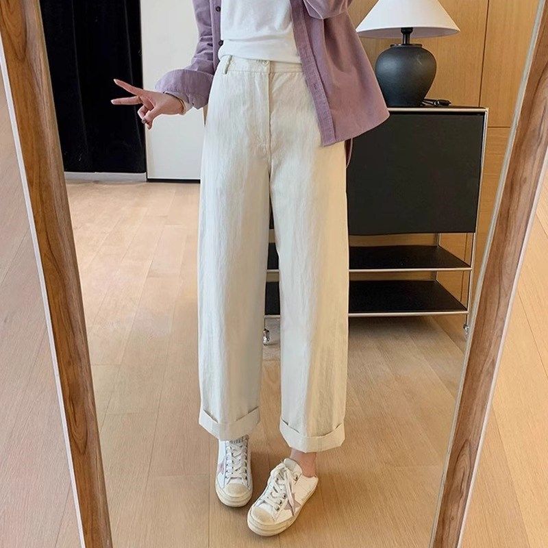 梨型身材九分休闲工装裤女大码z春季胖妹妹宽松显瘦遮胯直筒阔腿,淘宝优惠券,粉丝福利购,淘宝优惠卷