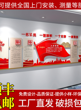党建宣传主题文化墙定制设计活动C会议办公支部团政委楼梯背景装