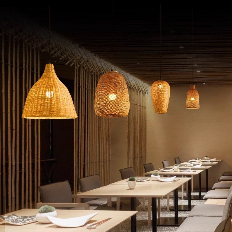 竹编餐厅吊灯中式客厅民宿日式复古藤编灯笼创意茶室禅意竹艺灯罩,淘宝优惠券,粉丝福利购,淘宝优惠卷