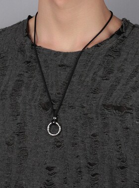 本命年平安扣项链男潮高级感国潮新中式复古挂绳吊坠配饰男士挂件