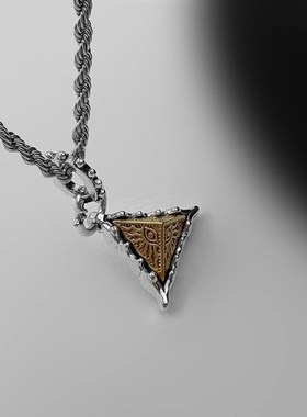 WHYBLUE 荷鲁斯之眼毛衣链男高级感嘻哈三角街头挂饰个性做旧小众