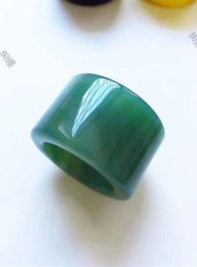 天然玛瑙玉石扳指戒指 玉髓大拇指独特扳指 时尚男款女款玉扳指环