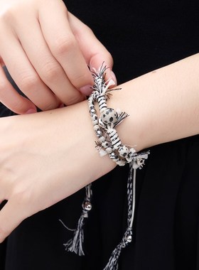 SUMIYAKI 勇气之石天然斑点石手炼编绳手串波嬉风闺蜜礼物