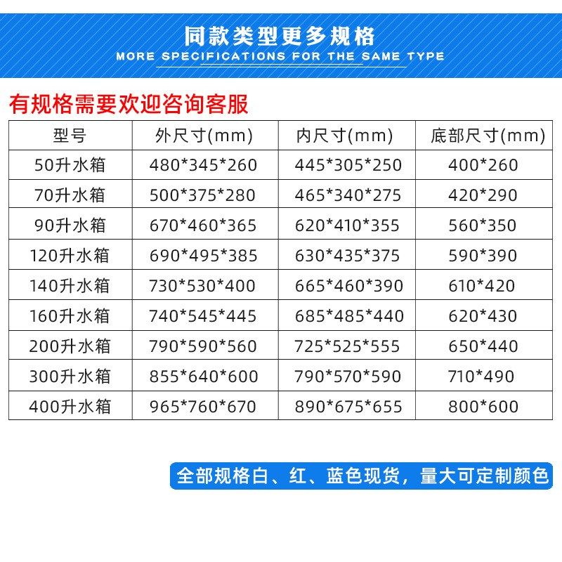 200升塑料水箱长方形加厚养鱼养龟塑料箱水产养殖运输收纳周转箱,淘宝优惠券,粉丝福利购,淘宝优惠卷
