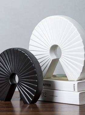 创意扇形摆件新中式样板间软装客厅酒柜装饰品办公室书房桌面摆设