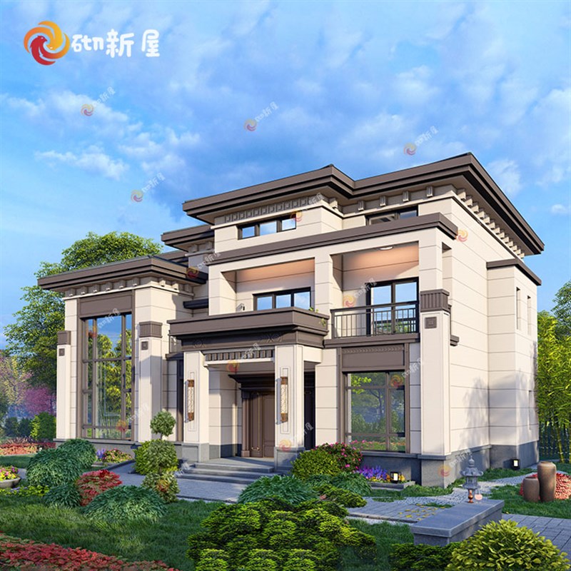 B271农村自建房两层框架结构别墅设计图纸房屋效果图施工图全包 - 图0